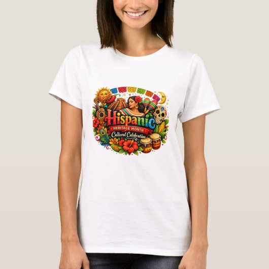 Hispanic Heritage Month Culturele Viering T-shirt (Voorkant)