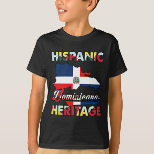 Hispanic Heritage Month Dominicaanse Republiek Vla T-shirt