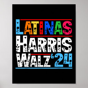 Hispanic Heritage Month Floral Latinas voor Harris Poster