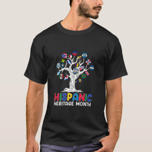 Hispanic Heritage Month Flower Flag Tree Roots Lat T-shirt
