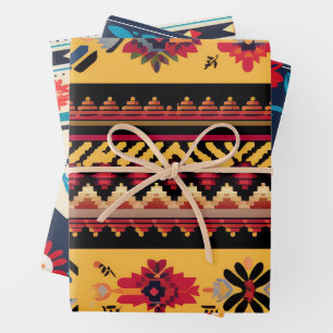 Hispanic Heritage Month Folk Art Patterned Inpakpapier Vel