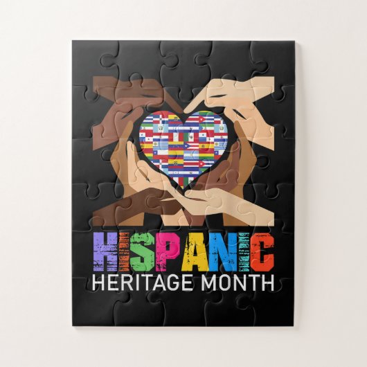 Hispanic Heritage Month handen hart Legpuzzel (Verticaal)