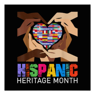 Hispanic Heritage Month handen hart Perfect Poster