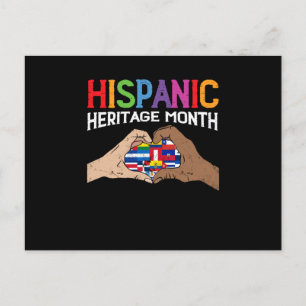 Hispanic Heritage Month Hands Heart Flags Briefkaart