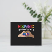 Hispanic Heritage Month Hands Heart Flags Briefkaart (Staand voorkant)