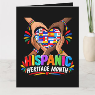 Hispanic Heritage Month Hart Handen Vlaggen Eenhei Kaart