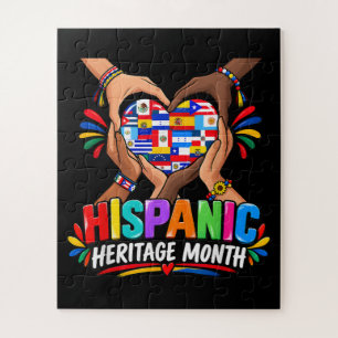 Hispanic Heritage Month Hart Handen Vlaggen Eenhei Legpuzzel