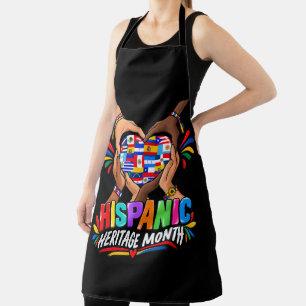 Hispanic Heritage Month Hart Handen Vlaggen Eenhei Schort