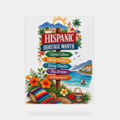 Hispanic Heritage Month Kustviering Acryl Bord (Voorkant)