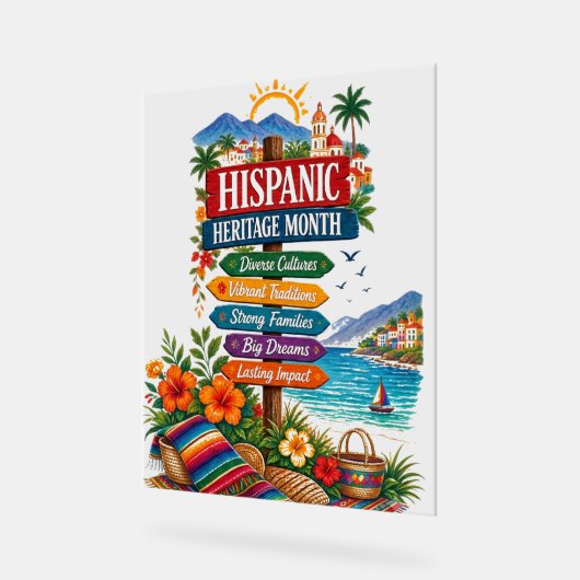 Hispanic Heritage Month Kustviering Acryl Bord (Hoek)