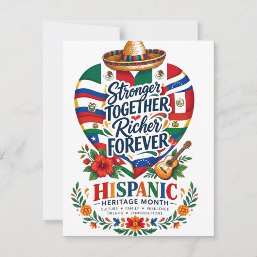 Hispanic Heritage Month Kustviering Kaart (Voorkant)