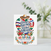 Hispanic Heritage Month Kustviering Kaart (Staand voorkant)