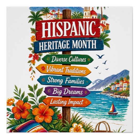 Hispanic Heritage Month Kustviering  Perfect Poster (Voorkant)