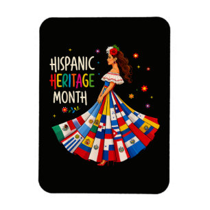 Hispanic Heritage Month Latino-landen Vlaggen Magneet