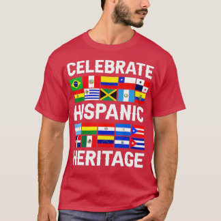 Hispanic Heritage Month Latino Vlag alle landen T-shirt