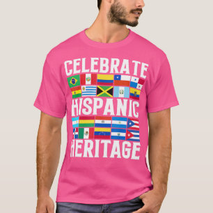 Hispanic Heritage Month Latino Vlag alle landen T-shirt