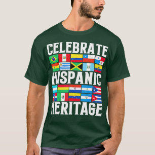 Hispanic Heritage Month Latino Vlag alle landen T-shirt