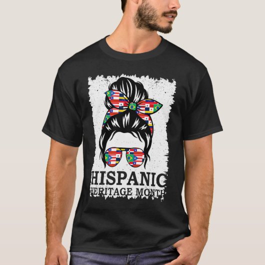 Hispanic Heritage Month Messy Bun T-shirt (Voorkant)