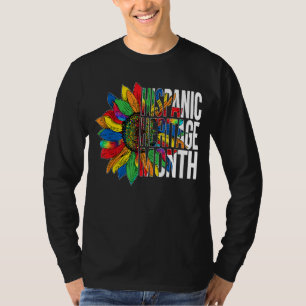 Hispanic Heritage Month Tie Dye Sunflower Latino W T-shirt
