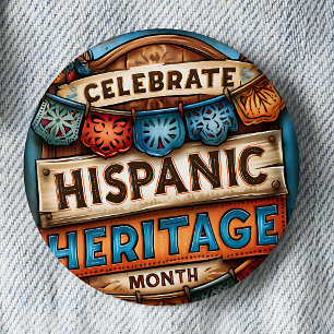 Hispanic Heritage Month vieren Ronde Button 5,7 Cm