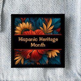 Hispanic Heritage Month Vierkante Speld Button 5,1 Cm