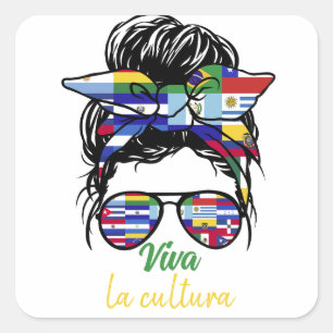 Hispanic Heritage Month, Viva la cultura Vierkante Sticker