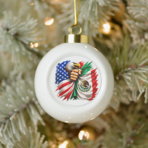 Hispanic Heritage Month VS Mexico Vlag Keramische Bal Ornament