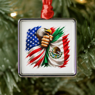 Hispanic Heritage Month VS Mexico Vlag Metalen Ornament