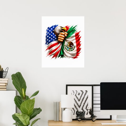Hispanic Heritage Month VS Mexico Vlag Poster (Thuiskantoor)