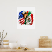 Hispanic Heritage Month VS Mexico Vlag Poster (Keuken)