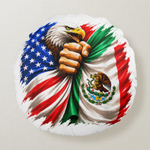 Hispanic Heritage Month VS Mexico Vlag Rond Kussen