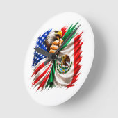 Hispanic Heritage Month VS Mexico Vlag Ronde Klok (Hoek)