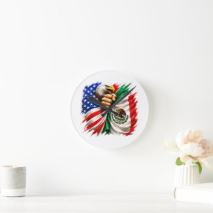 Hispanic Heritage Month VS Mexico Vlag Ronde Klok