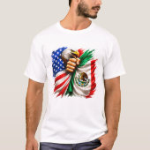 Hispanic Heritage Month VS Mexico Vlag T-shirt (Voorkant)