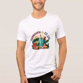 Hispanic Heritage – Venezuela & USA Design Tri-Blend Shirt