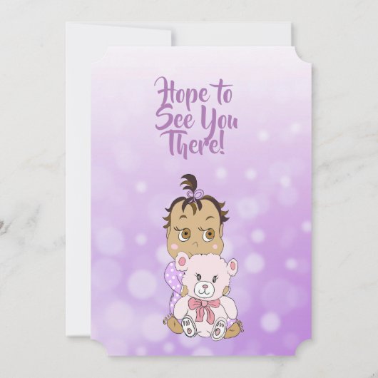 Hispanic meisje met teddybeer baby showier kaart (Achterkant)