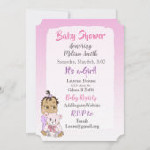 Hispanic meisje met teddybeer baby showier kaart (Voorkant)