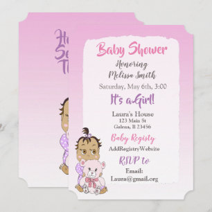 Hispanic meisje met teddybeer baby showier kaart