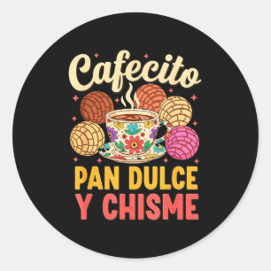 Hispanic Mexicaanse concha-koffie cafecito pan dul Ronde Sticker