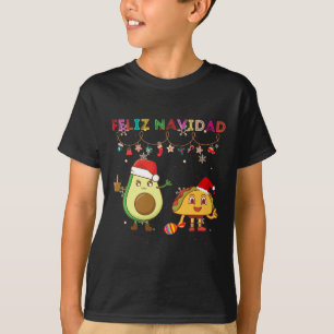 Hispanic Prettig Kerstmis Avocado Tacos Mexicaans T-shirt