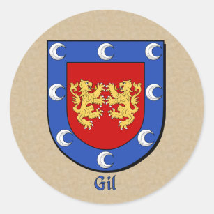 Hispanic Surname Gil Family Shield Stickers