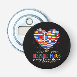 Hispanic Vlaggen Hart Hispanic Heritage Month Button Flesopener