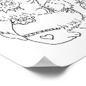 Hispanic volkskunst baby beer kleurplaat poster (Hoek)