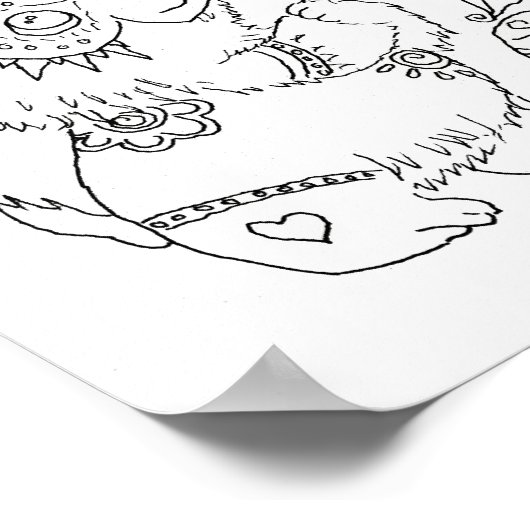 Hispanic volkskunst baby beer kleurplaat poster (Hoek)