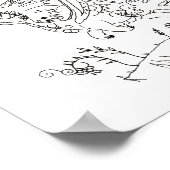 Hispanic volkskunst baby draak kleurplaat poster (Hoek)