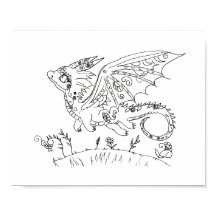 Hispanic volkskunst baby draak kleurplaat