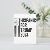 Hispanic Voor Trump 2024 Amerikaanse Patriottische Briefkaart (Staand voorkant)