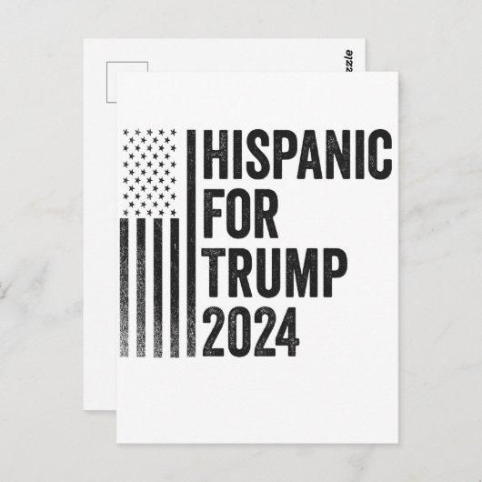 Hispanic Voor Trump 2024 Amerikaanse Patriottische Briefkaart (Voorkant / Achterkant)