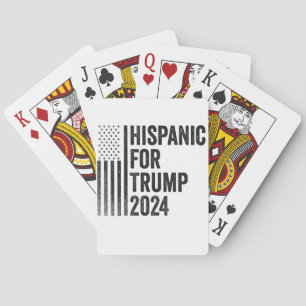 Hispanic Voor Trump 2024 Amerikaanse Patriottische Pokerkaarten
