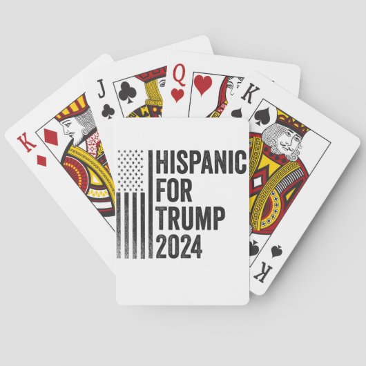Hispanic Voor Trump 2024 Amerikaanse Patriottische Pokerkaarten (Achterkant)